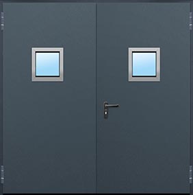 Two Square Windows - Teckentrup 62 Side Hinged Garage Doors